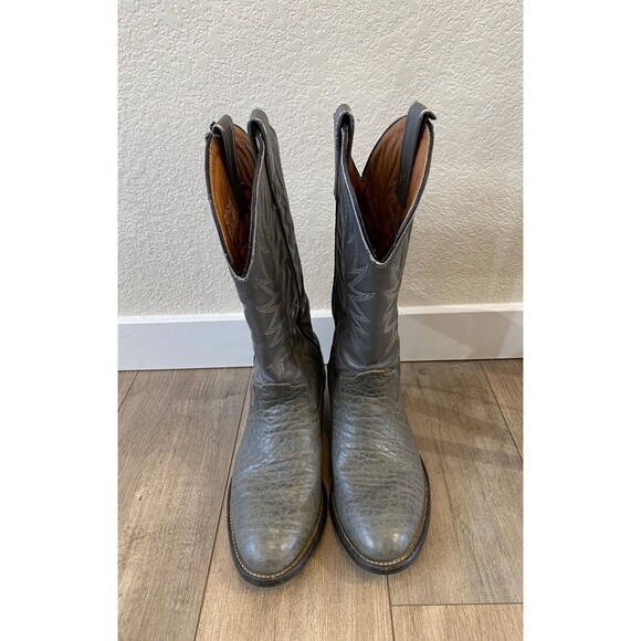 Red Wing Bullhide Mens 7 D Gray Leather Cowboy Western Boots 9807 USA Made main image 4